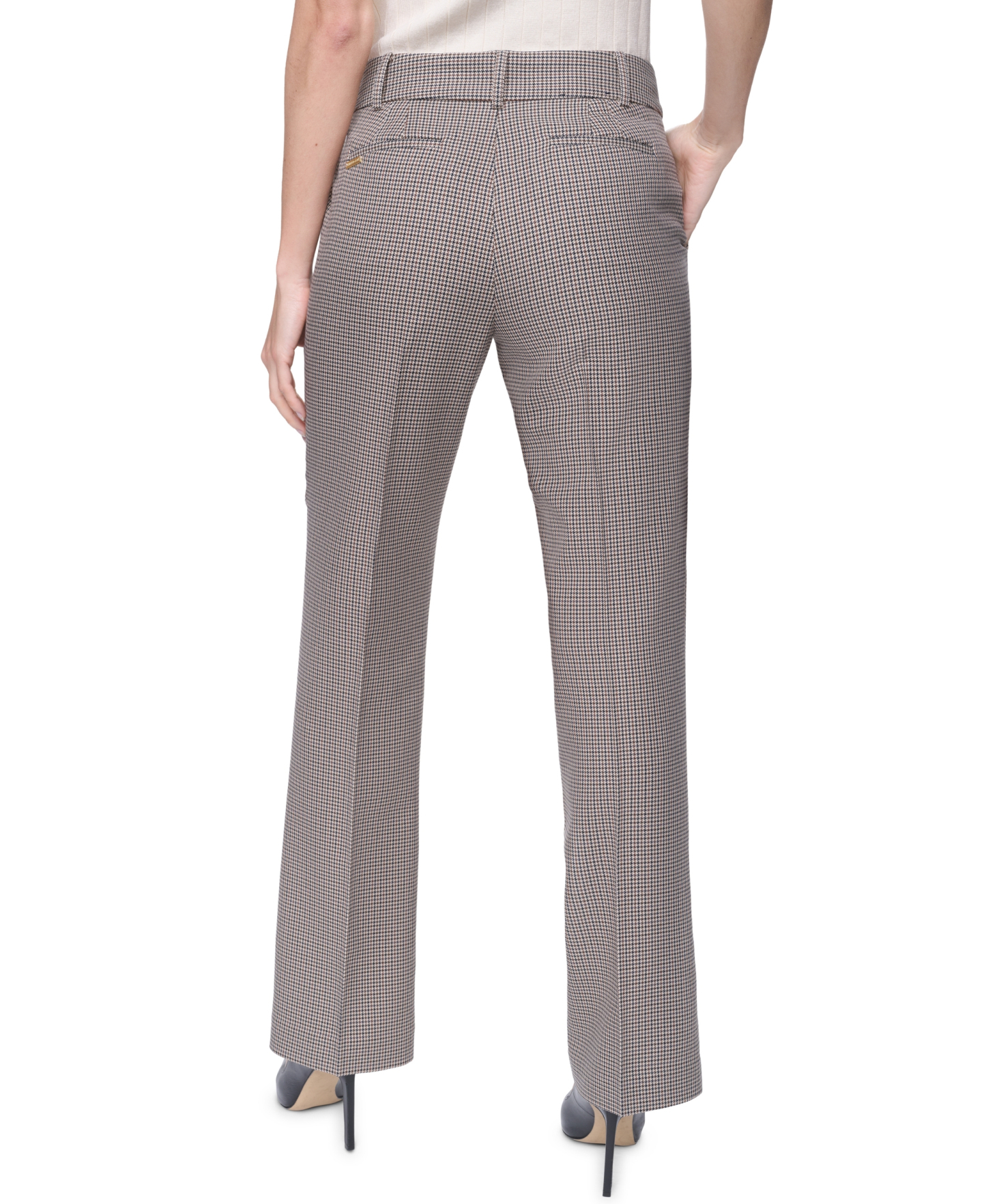 Tommy Hilfiger Women's Mid-Rise Bootcut Pants - Khaki Multi
