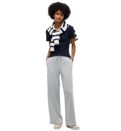 Tommy Hilfiger Women's Marina Straight-Leg Mid-Rise Drawstring Sweatpants - Light Grey Heather