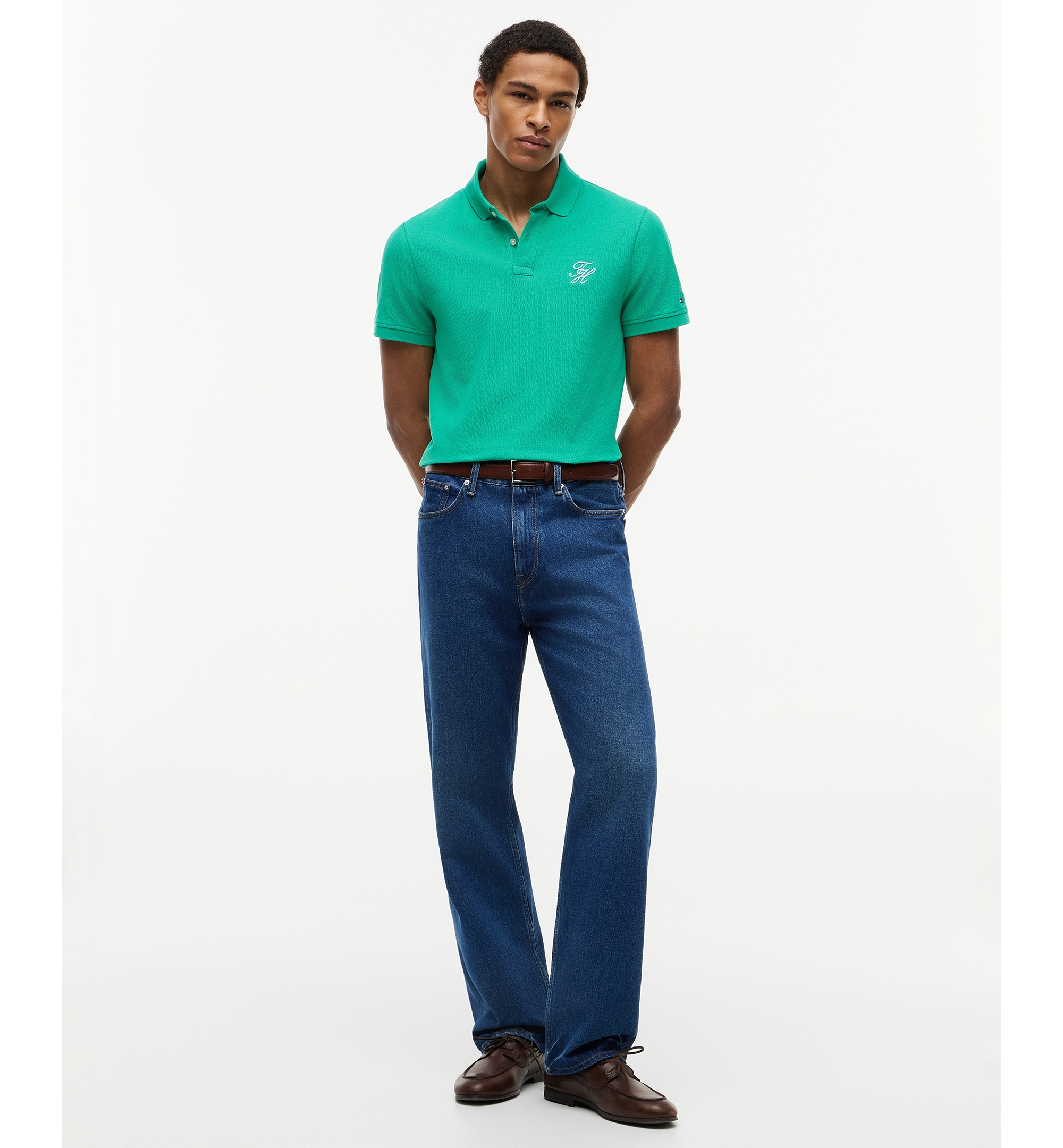 Tommy Hilfiger Men's Classic-Fit Embroidered Script Logo Polo Shirt - Jade Wink