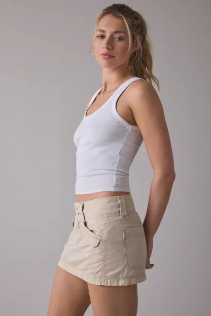 BDG Trail Star Utility Mini Skirt - Ivory