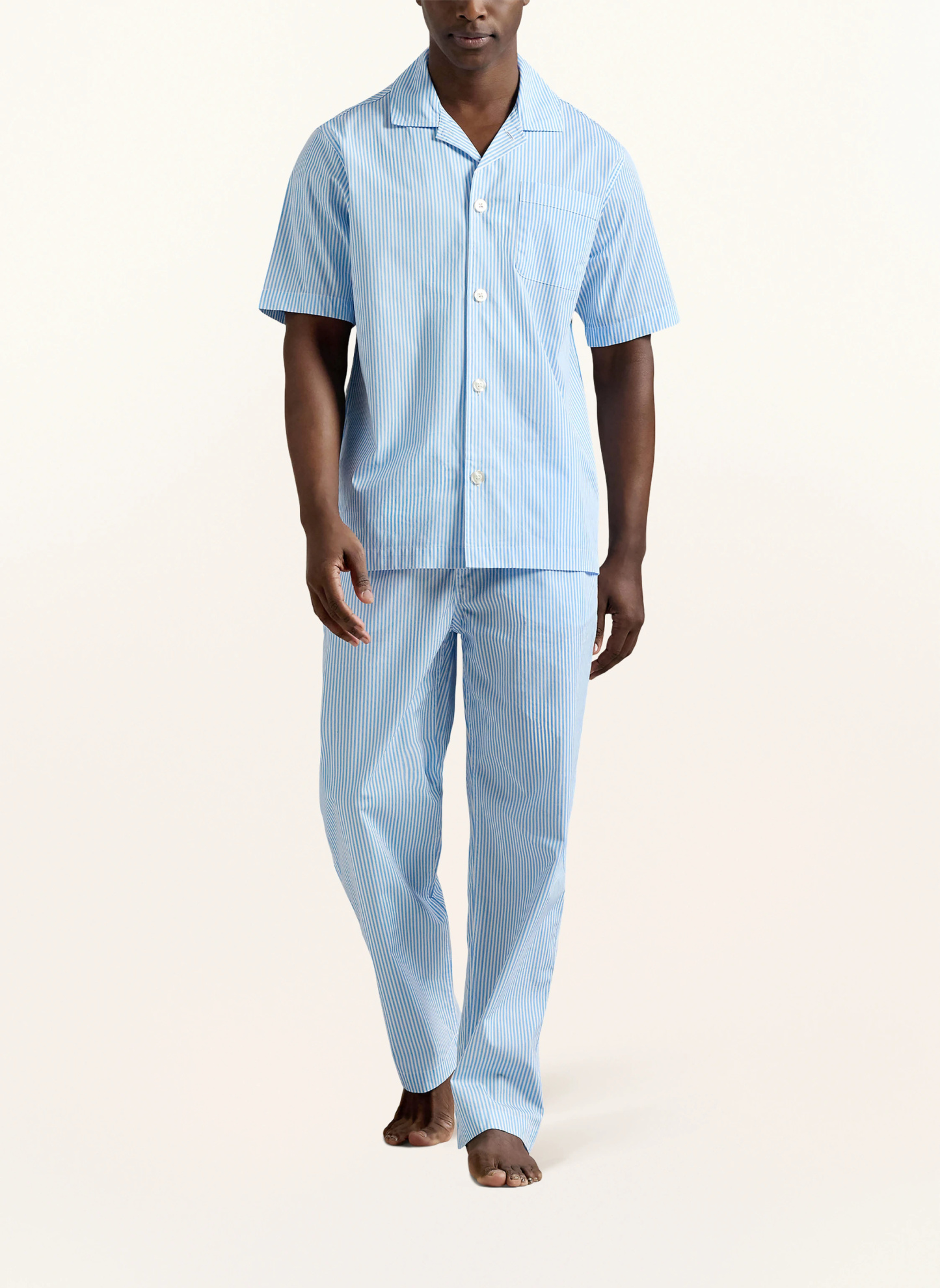POLO RALPH LAUREN Schlafshirt – HELLBLAU / WEISS