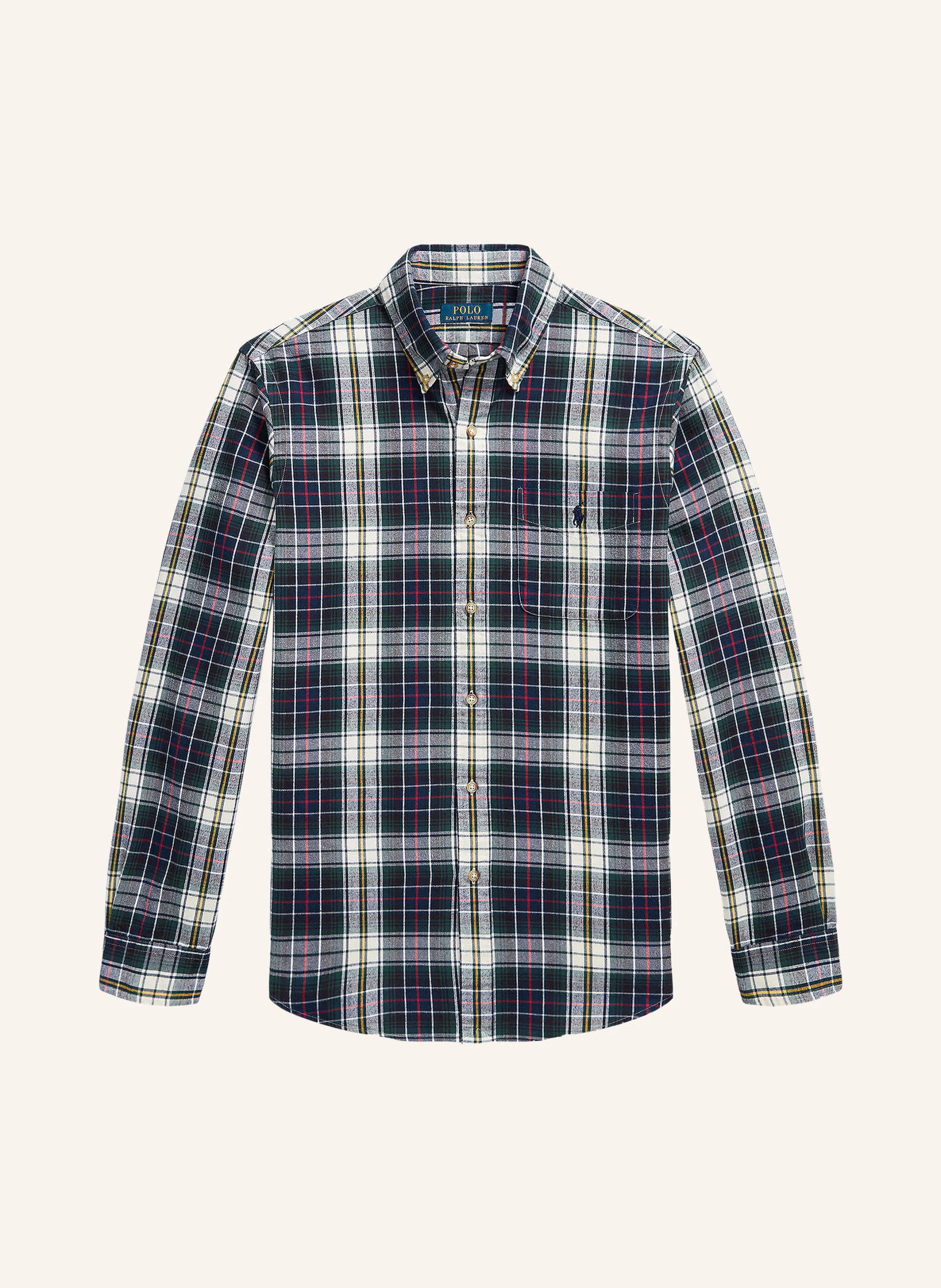 POLO RALPH LAUREN Hemd Custom Fit – DUNKELBLAU / ECRU / ROT