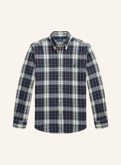 POLO RALPH LAUREN Hemd Custom Fit – DUNKELBLAU / ECRU / ROT