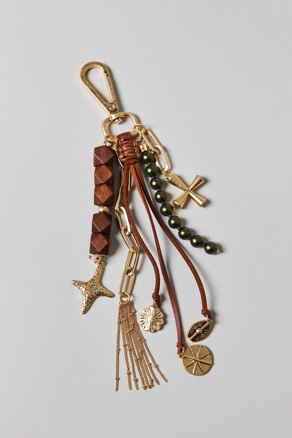 Charm Cluster Boho Keychain - Gold