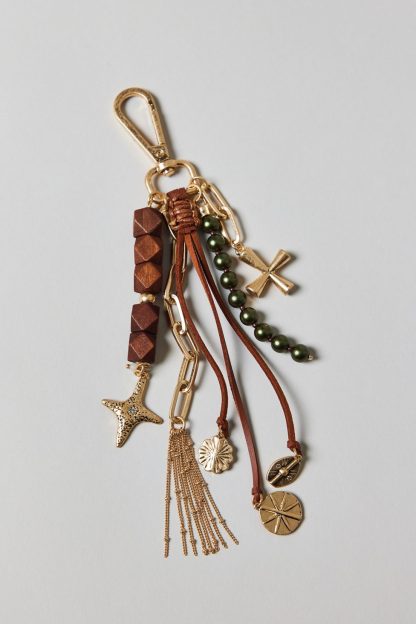 Charm Cluster Boho Keychain - Gold