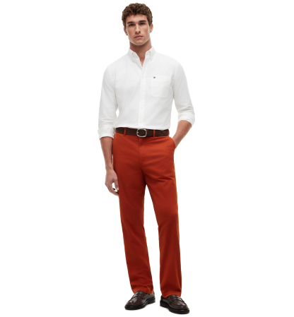 Tommy Hilfiger Men's Regular-Straight Fit Stretch Chino Pants - Rusty Ochre