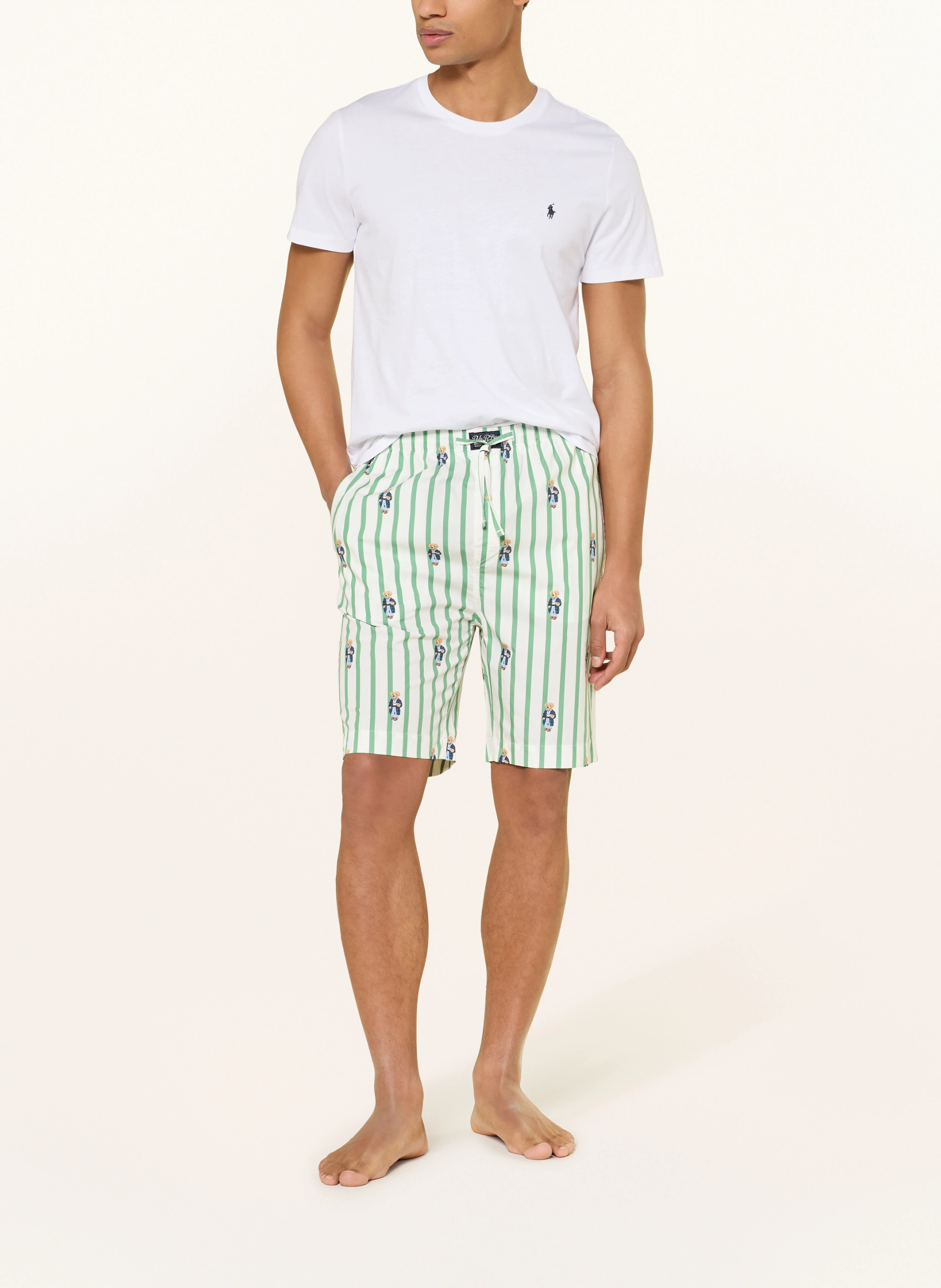 POLO RALPH LAUREN Lounge-Shorts – WEISS / GRÜN