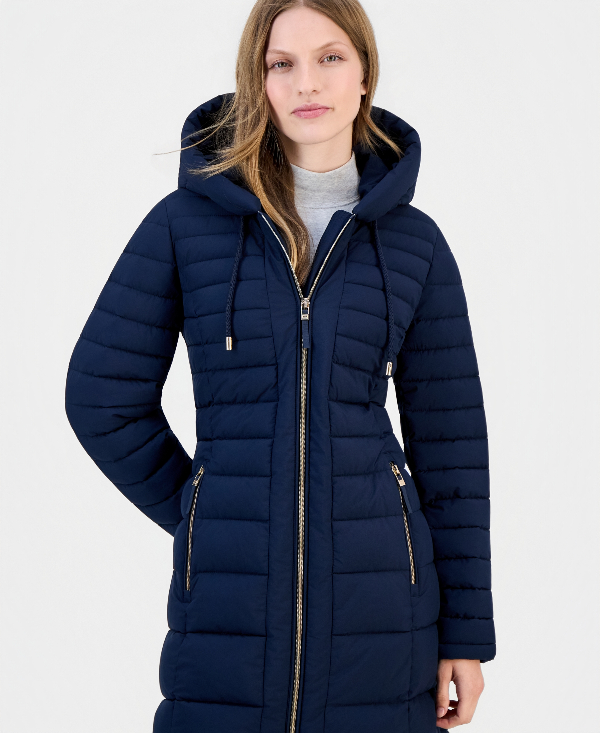 Tommy Hilfiger Women's Puffer Packable Hooded Coat - DK NAVY