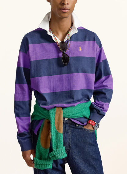 POLO RALPH LAUREN Rugbyshirt – DUNKELBLAU / LILA / WEISS