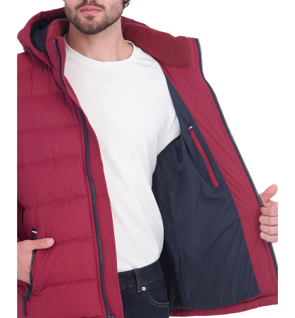 Tommy Hilfiger Men's Hooded Puffer Jacket - Red