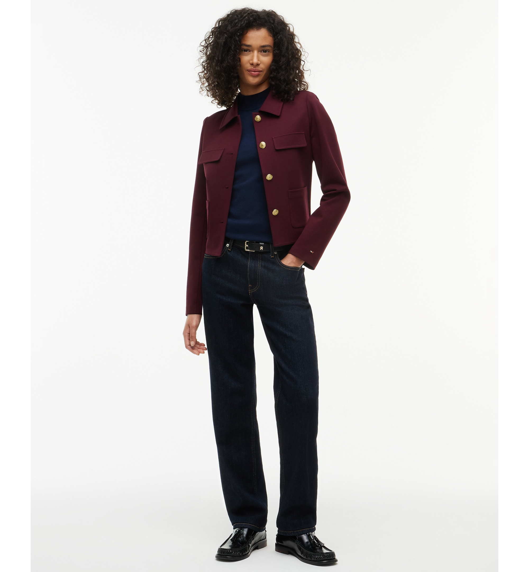 Tommy Hilfiger Women's Mock Neck Long-Sleeve Slim-Fit Sweater - Dark Blue