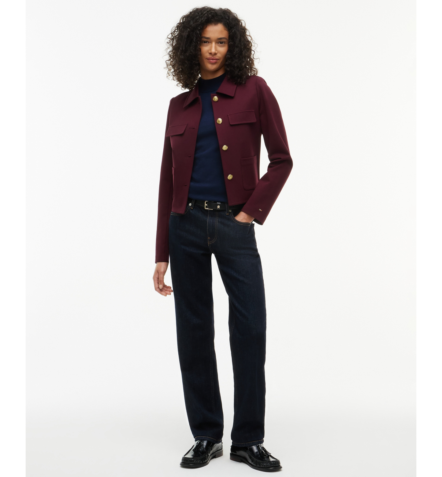 Tommy Hilfiger Women's Mock Neck Long-Sleeve Slim-Fit Sweater - Dark Blue