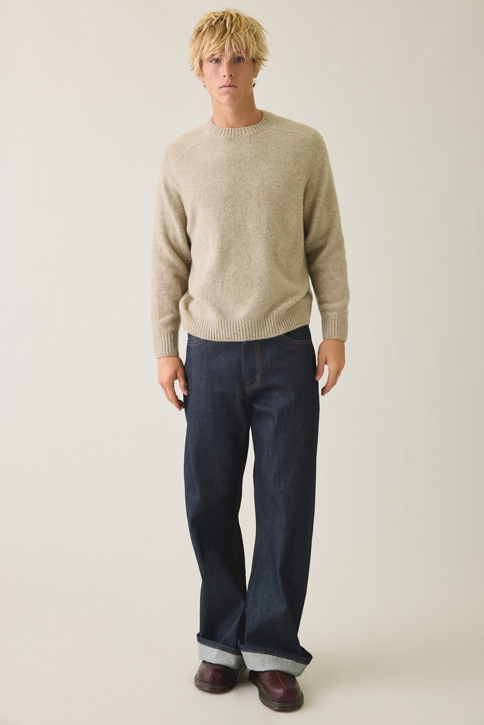 UO Core Crew Ultra-Soft Yarn Crew Neck Sweater - Taupe