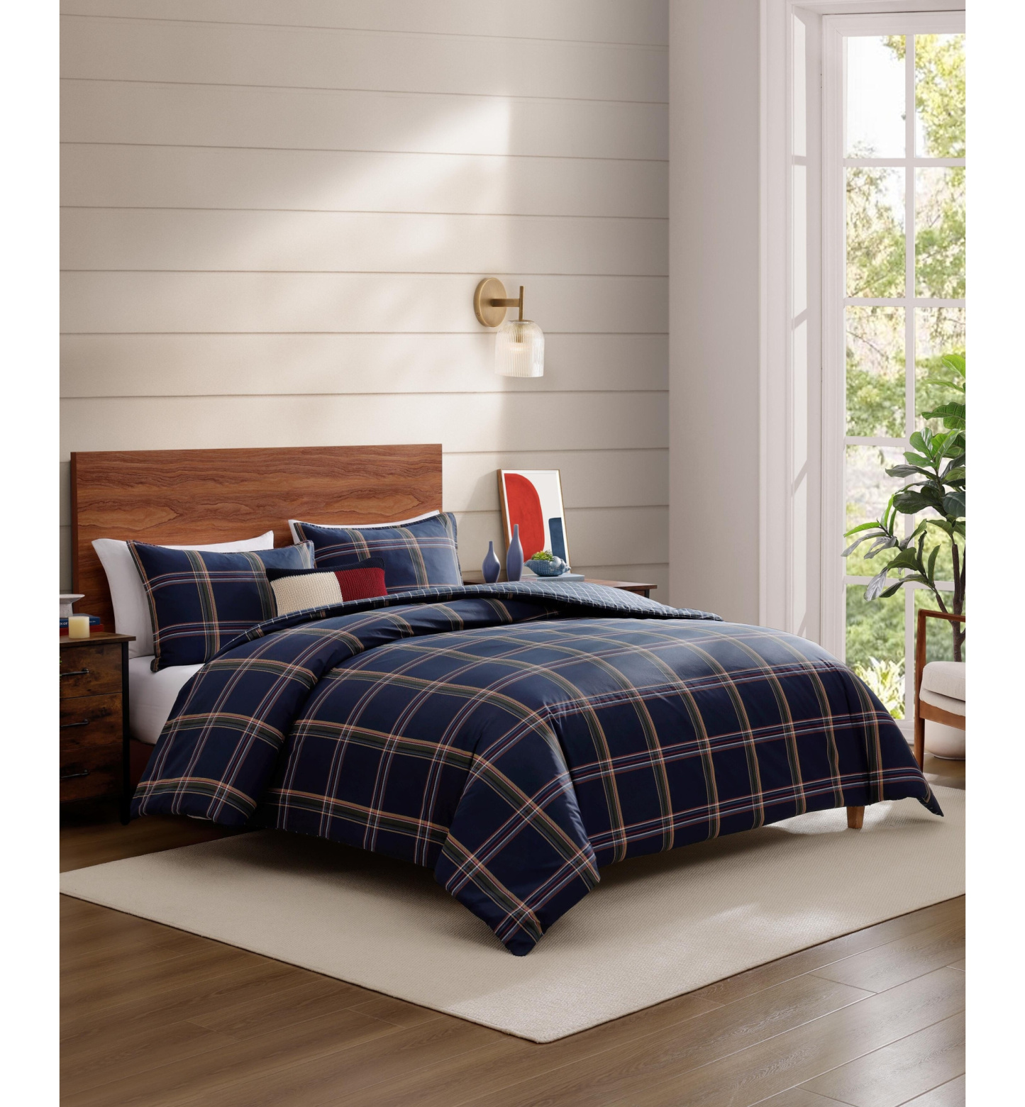 Tommy Hilfiger Rib Knit Flag Novelty Decorative Pillow, 11" x 18" - Core Navy, Red, White