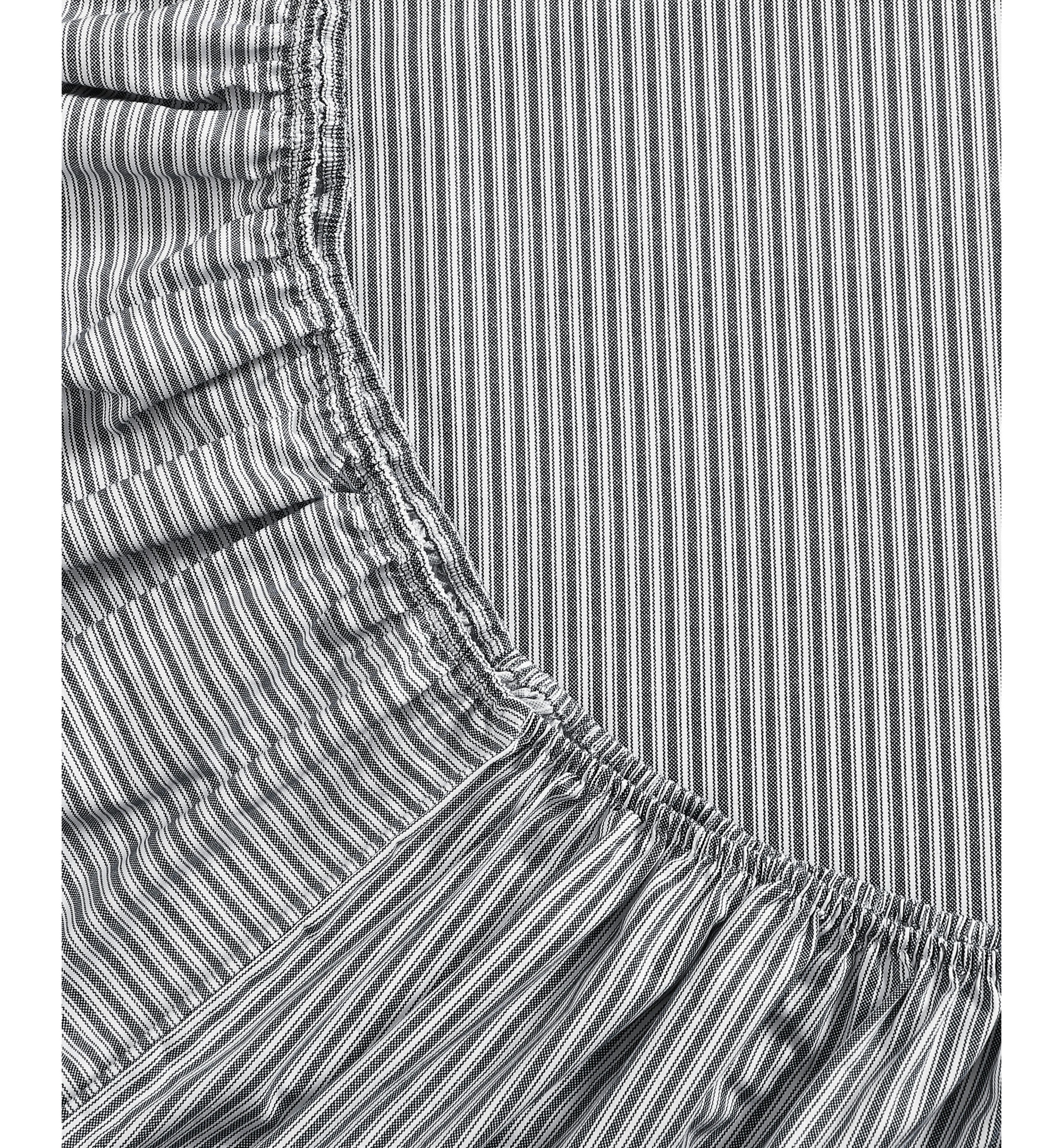 Tommy Hilfiger Printed 200-Thread Count Cotton Percale Sheet Set - Highland Ticking Stripe Navy