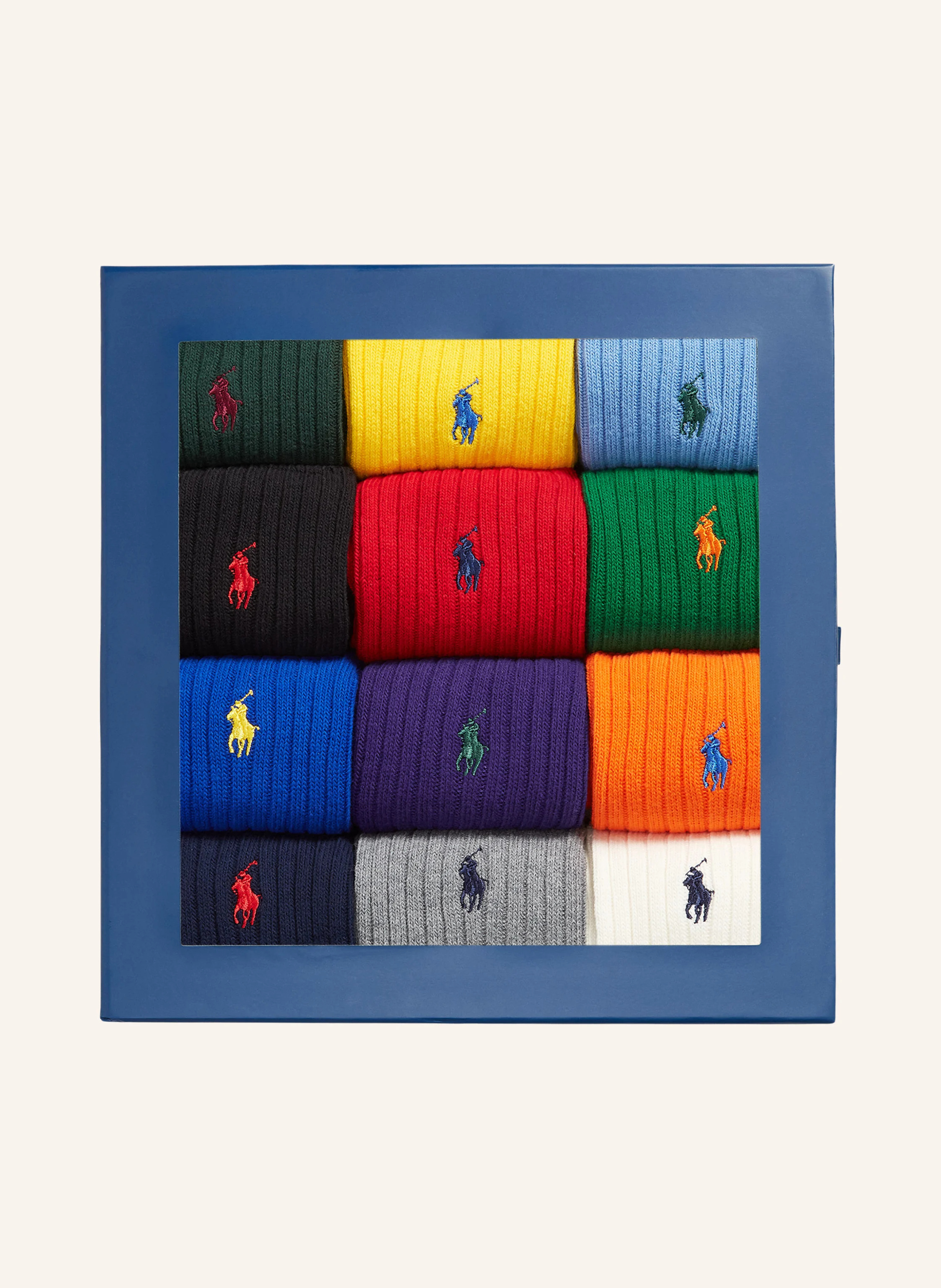 POLO RALPH LAUREN 12er-Pack Socken – DUNKELROT / GELB / DUNKELGRÜN