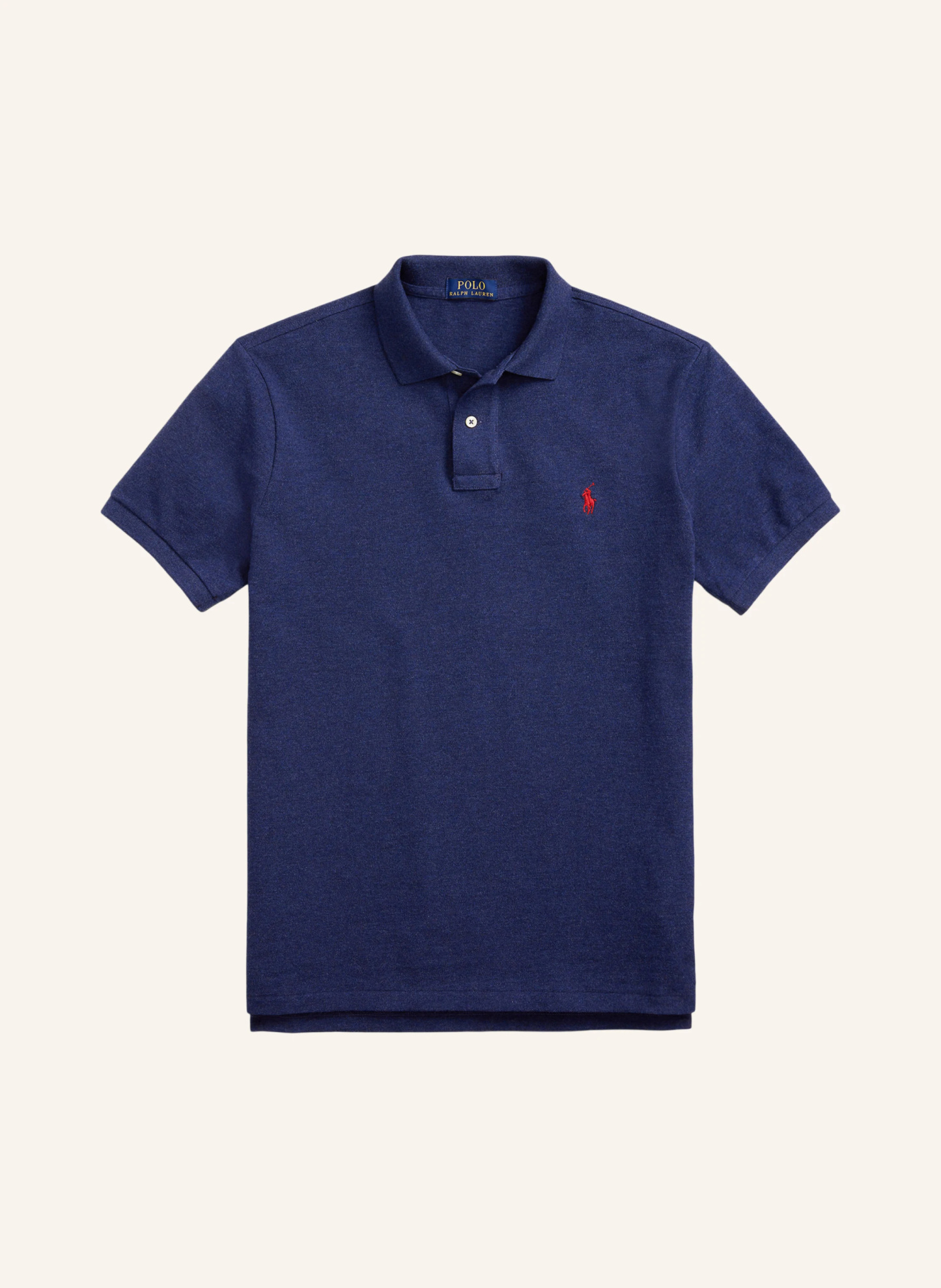 POLO RALPH LAUREN Piqué-Poloshirt Custom Slim Fit – DUNKELBLAU / DUNKELROT