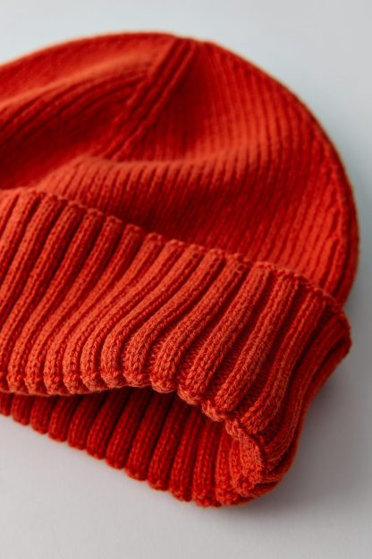 Clean Short Roll Beanie - Orange