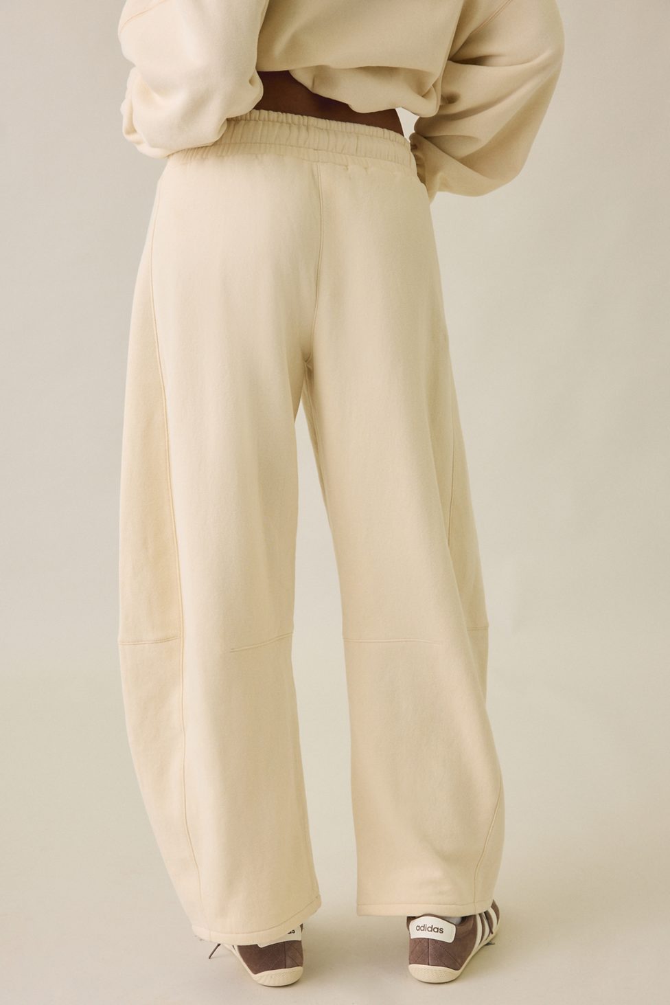 Out From Under Essential Barrel Leg Full Length Sweatpants - Oyster