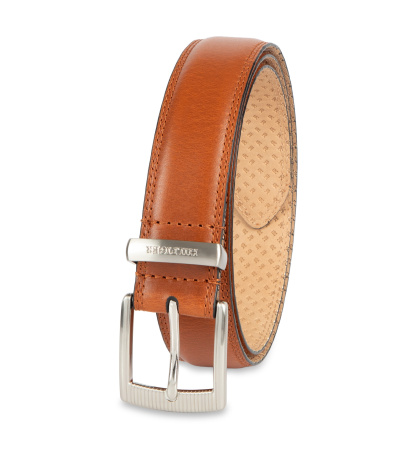 35MM Tommy Hilfiger Men's Harness Buckle Silver-Tone finish Belt - Tan