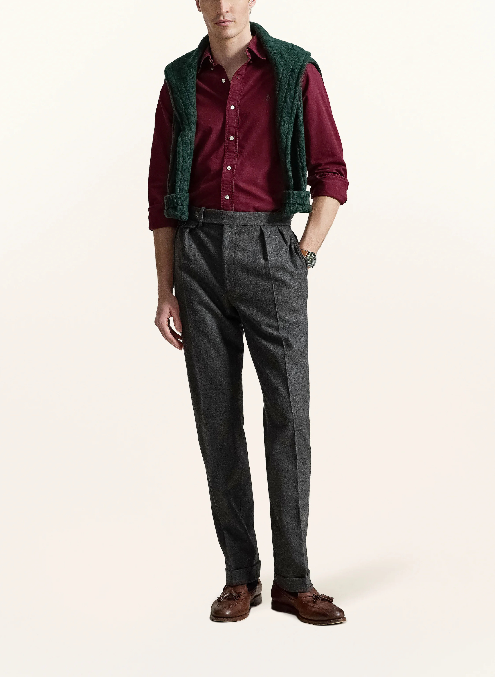 POLO RALPH LAUREN Oxfordhemd Custom Fit – DUNKELROT