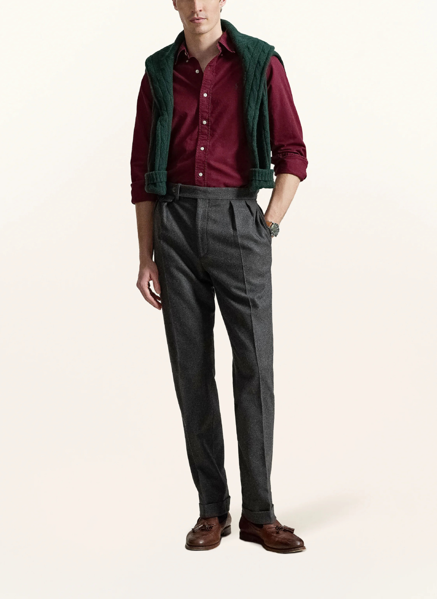 POLO RALPH LAUREN Oxfordhemd Custom Fit – DUNKELROT