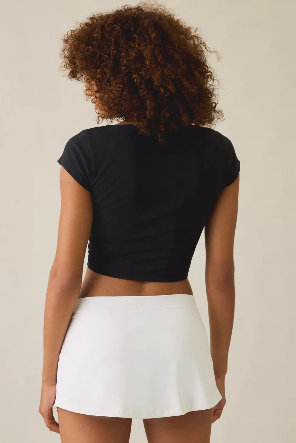 Out From Under Saturday Sculpt Slit Mini Skort - White