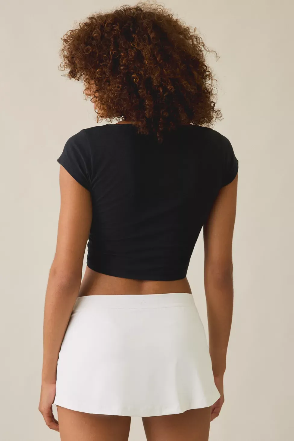 Out From Under Saturday Sculpt Slit Mini Skort - White
