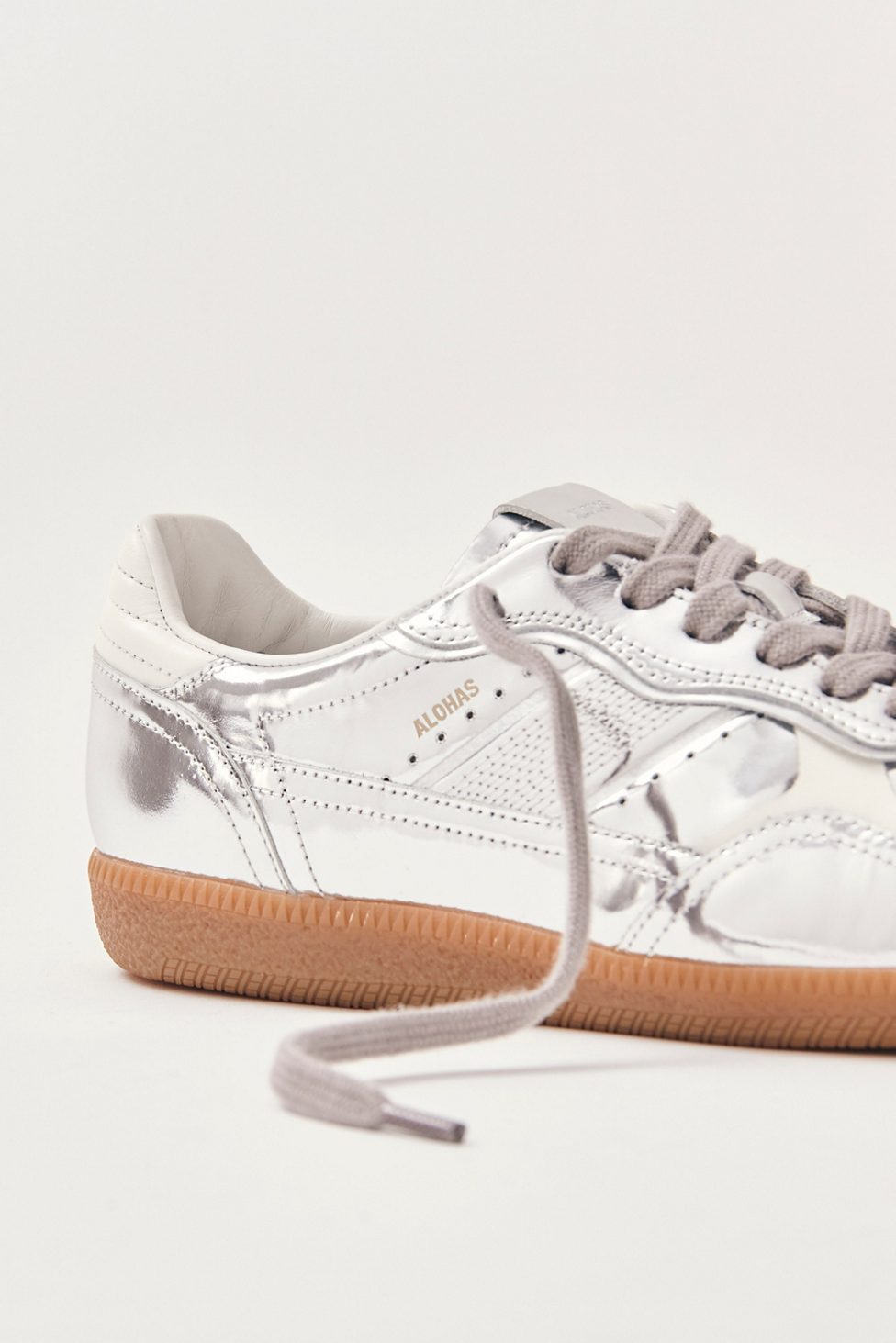 ALOHAS tb. 490 Leather Sneakers - Rife Shimmer Silver Cream