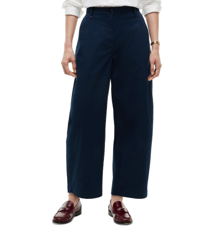 Tommy Hilfiger Women's Barrel High-Rise Chino Pants - Dark Blue