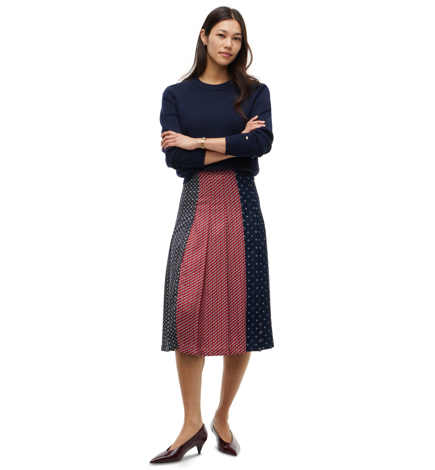Tommy Hilfiger Women's American Icons Pleated Midi Skirt, Macy's Exclusive - Patchwork Print