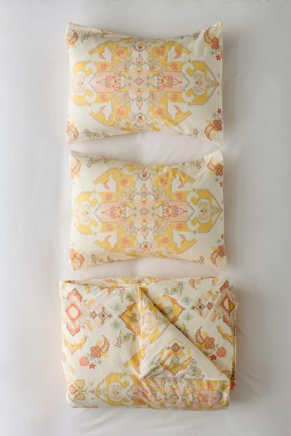 Acacia Medallion Rug Patterned Duvet Cover Set - Yellow Multi