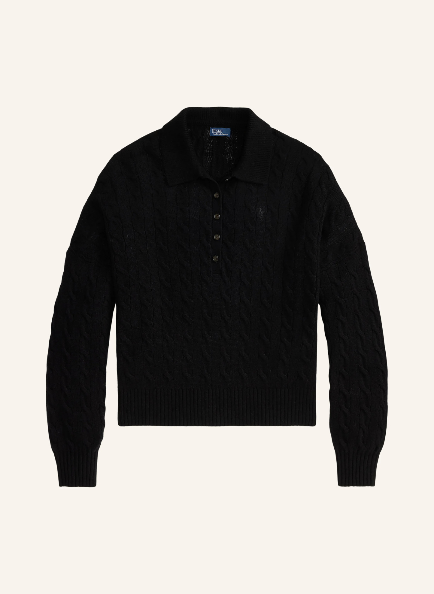 POLO RALPH LAUREN Strick-Poloshirt – SCHWARZ