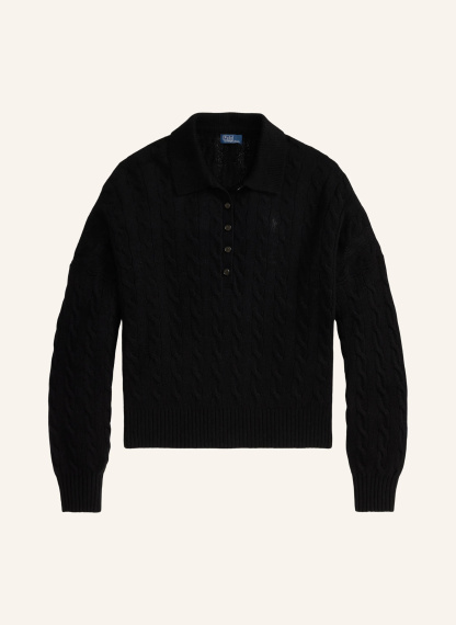 POLO RALPH LAUREN Strick-Poloshirt – SCHWARZ