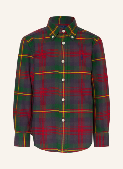 POLO RALPH LAUREN Oxfordhemd – DUNKELGRÜN / DUNKELROT / GELB