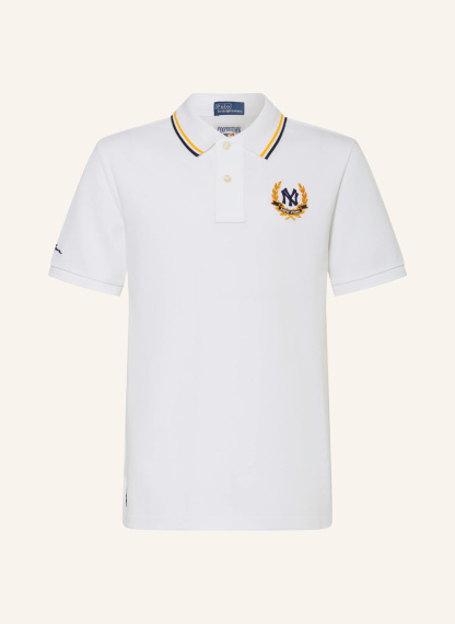 POLO RALPH LAUREN Piqué-Poloshirt – WEISS / DUNKELGELB / DUNKELBLAU