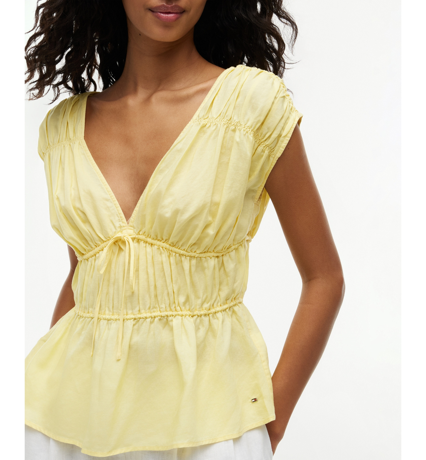 Tommy Hilfiger Women's Sleeveless V-Neck Top - Citronella