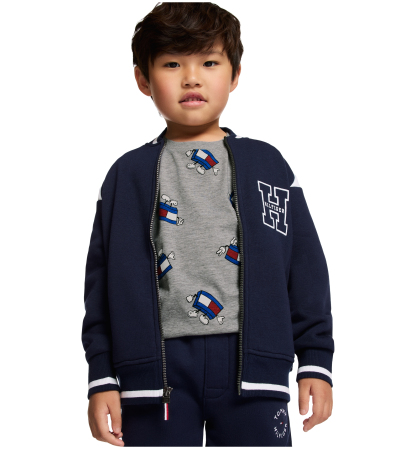 Tommy Hilfiger Boys' 2T-7 Collegiate Varsity Zip-Front Jacket - Navy Blazer