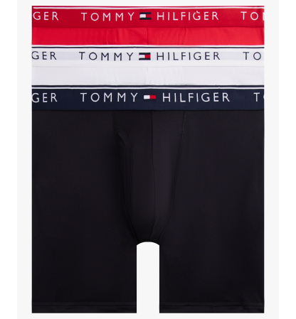 Tommy Hilfiger Men's Micro Boxer Briefs, 3-Pack - Primary Red/Desert Sky/White