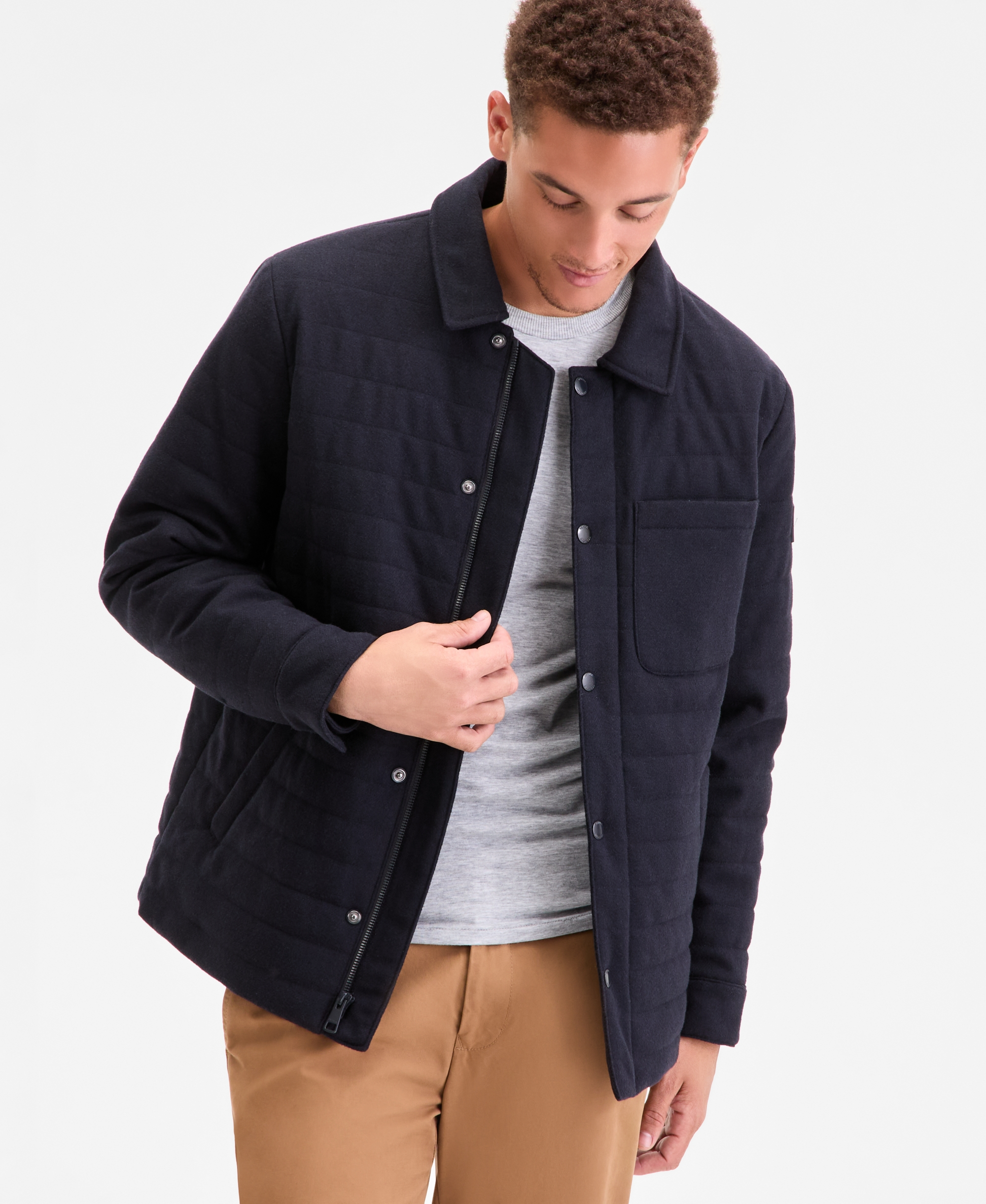 Tommy Hilfiger Men's Quilted Shirt Jacket - Navy