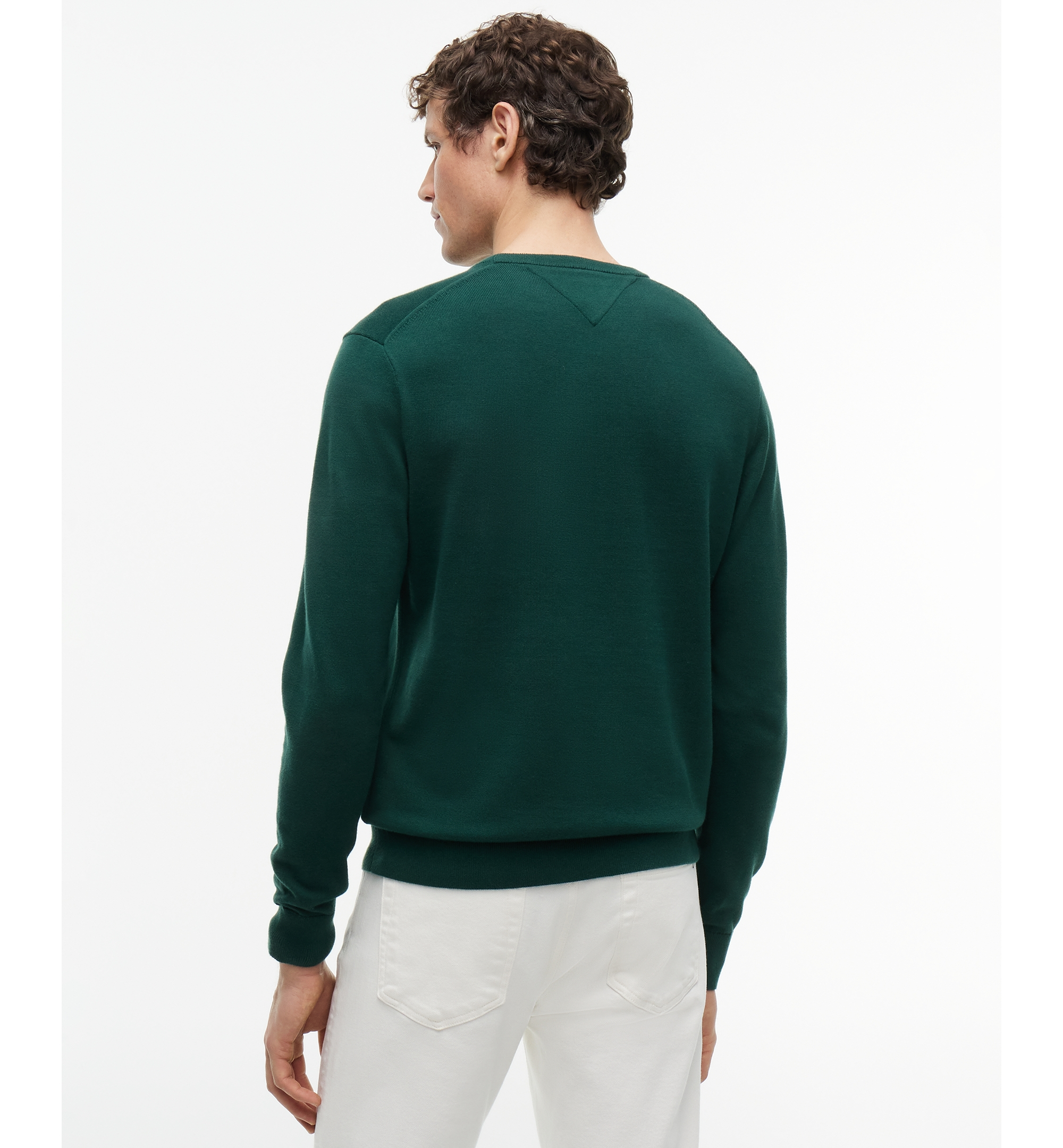 Tommy Hilfiger Men's Essential Cotton Crewneck Sweater - Ornamental Green