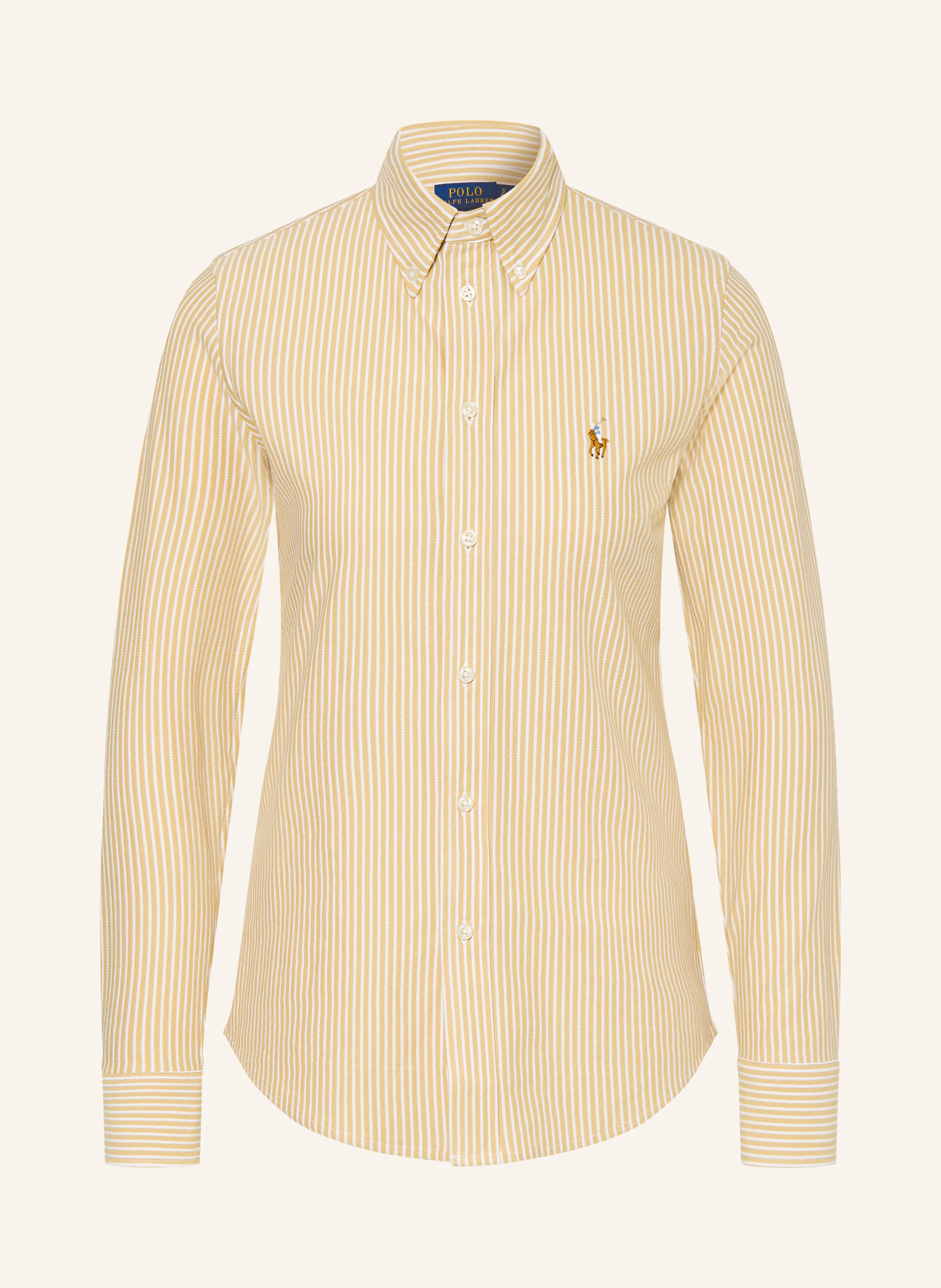 POLO RALPH LAUREN Hemdbluse aus Piqué – CAMEL / WEISS