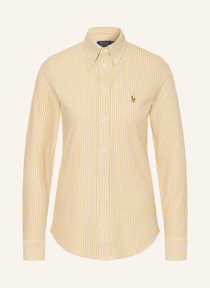 POLO RALPH LAUREN Hemdbluse aus Piqué – CAMEL / WEISS