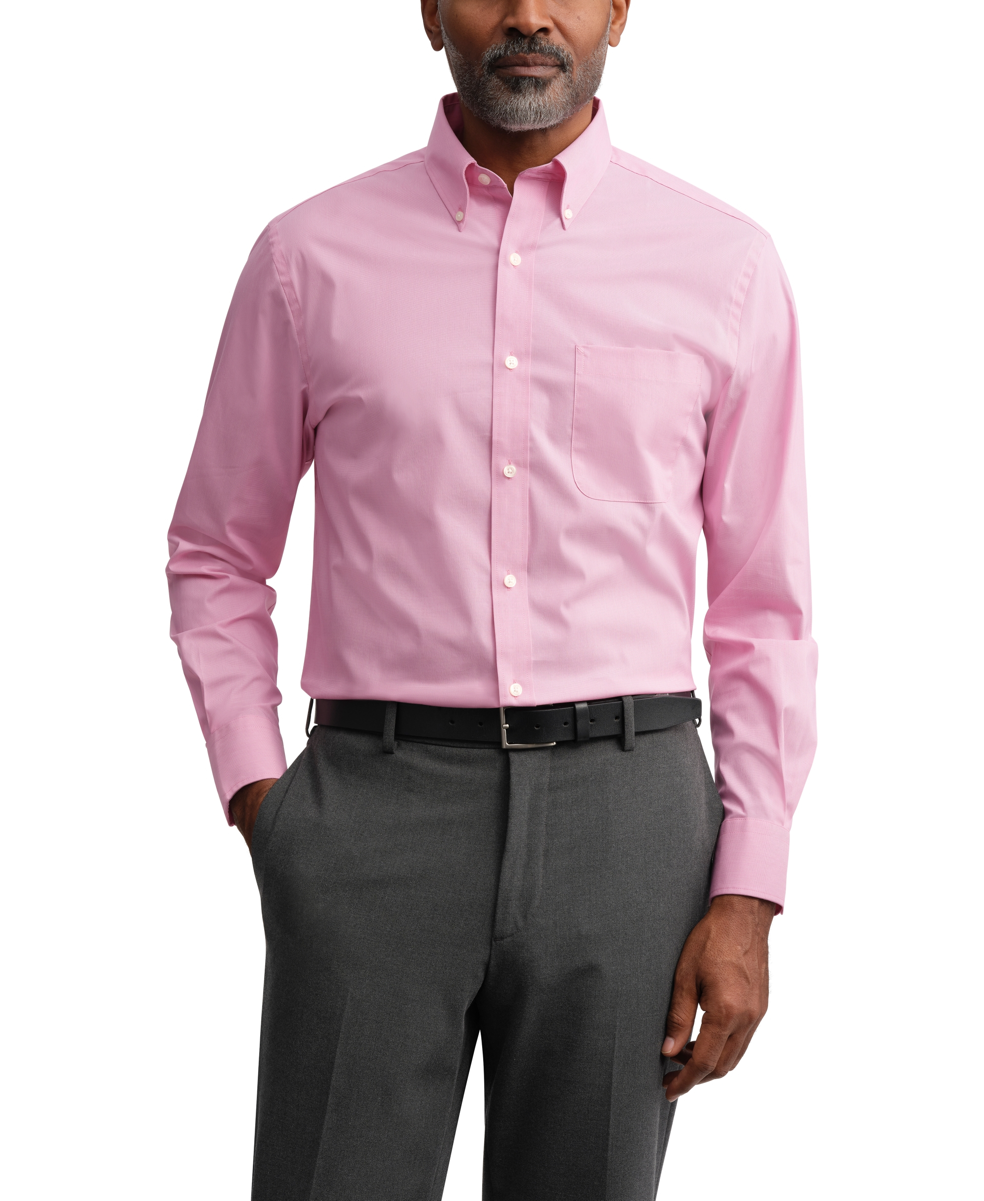 Tommy Hilfiger Men's Regular Fit Wrinkle Resistant Stretch Dress Shirt - Rose