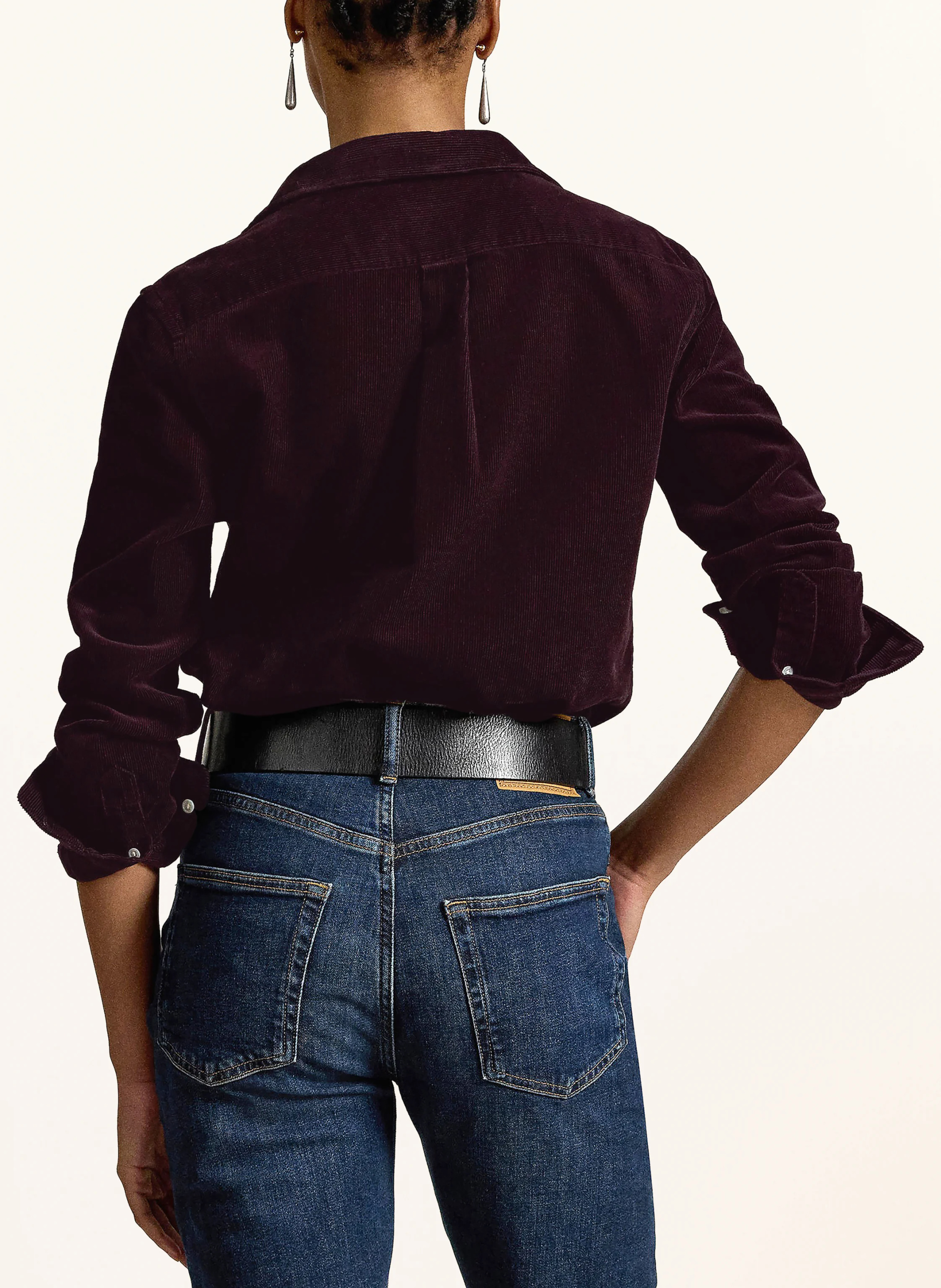POLO RALPH LAUREN Hemdbluse aus Cord – DUNKELROT