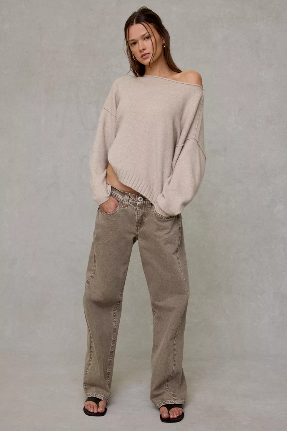 Out From Under So Soft Oversized Off-The-Shoulder Sweater - Cream