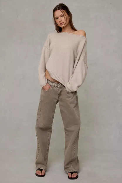 Out From Under So Soft Oversized Off-The-Shoulder Sweater - Cream