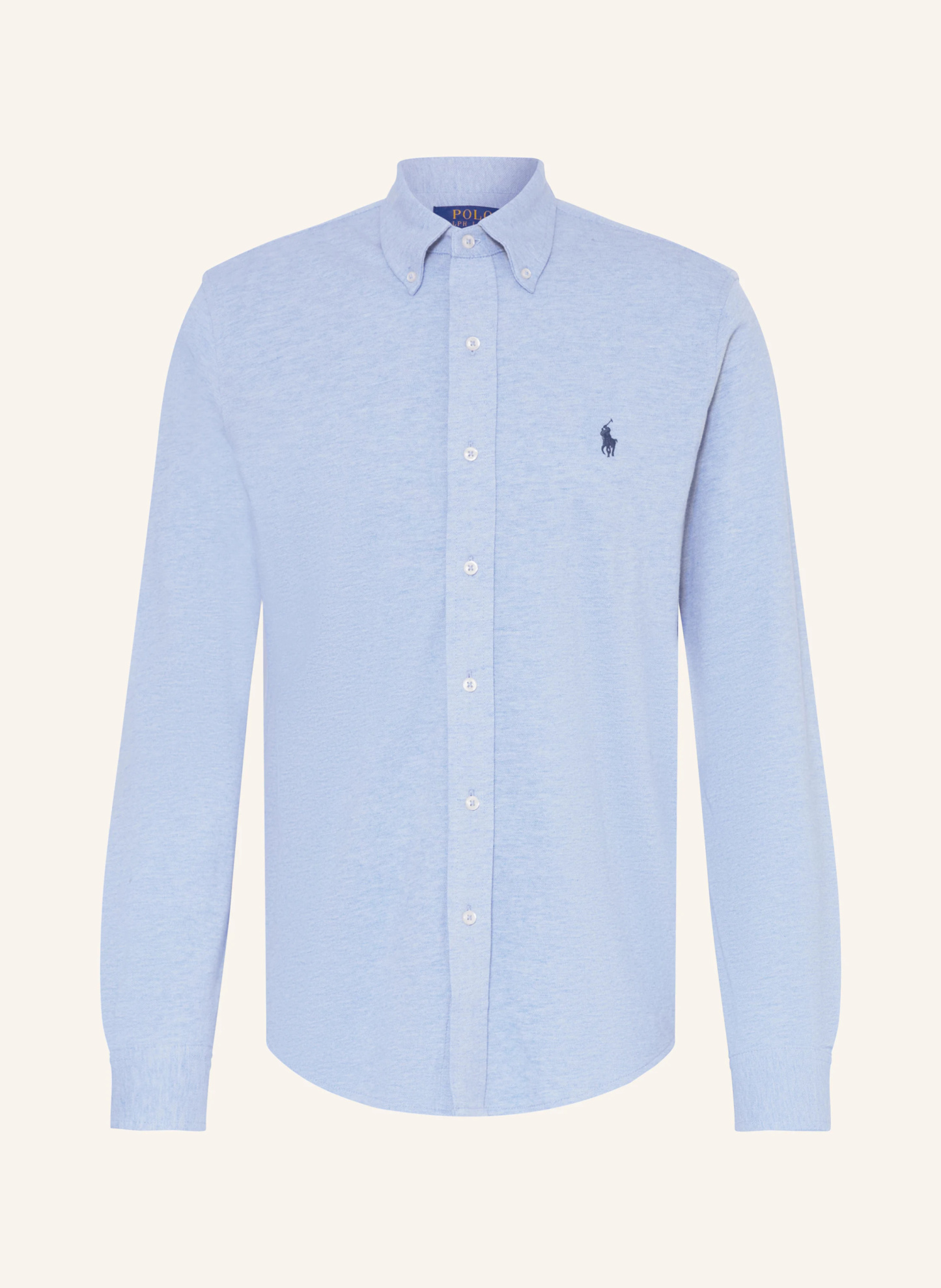 POLO RALPH LAUREN Piqué-Hemd Custom Fit – HELLBLAU / DUNKELBLAU