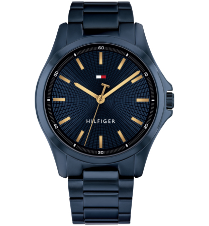 Tommy Hilfiger Men's Quartz Ionic Plated Blue Stainless Steel Bracelet Watch, 42mm - Blue