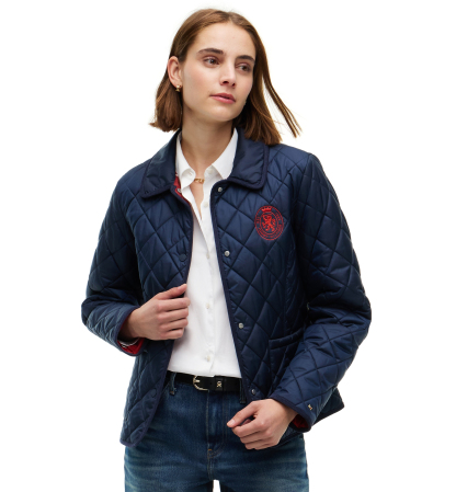 Tommy Hilfiger Women's Crest Quilted Barn Jacket - Dark Blue